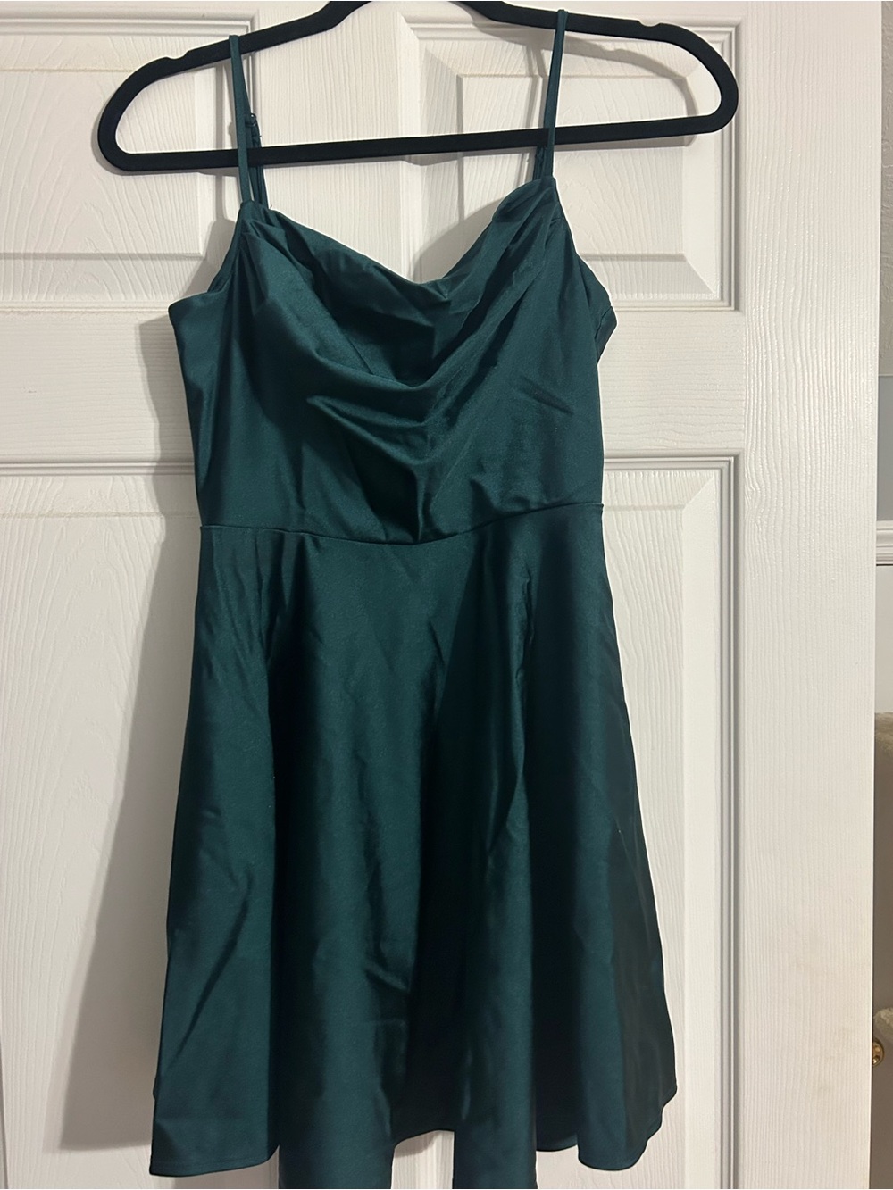 City Studio Teal Cowl Neck Mini Dress